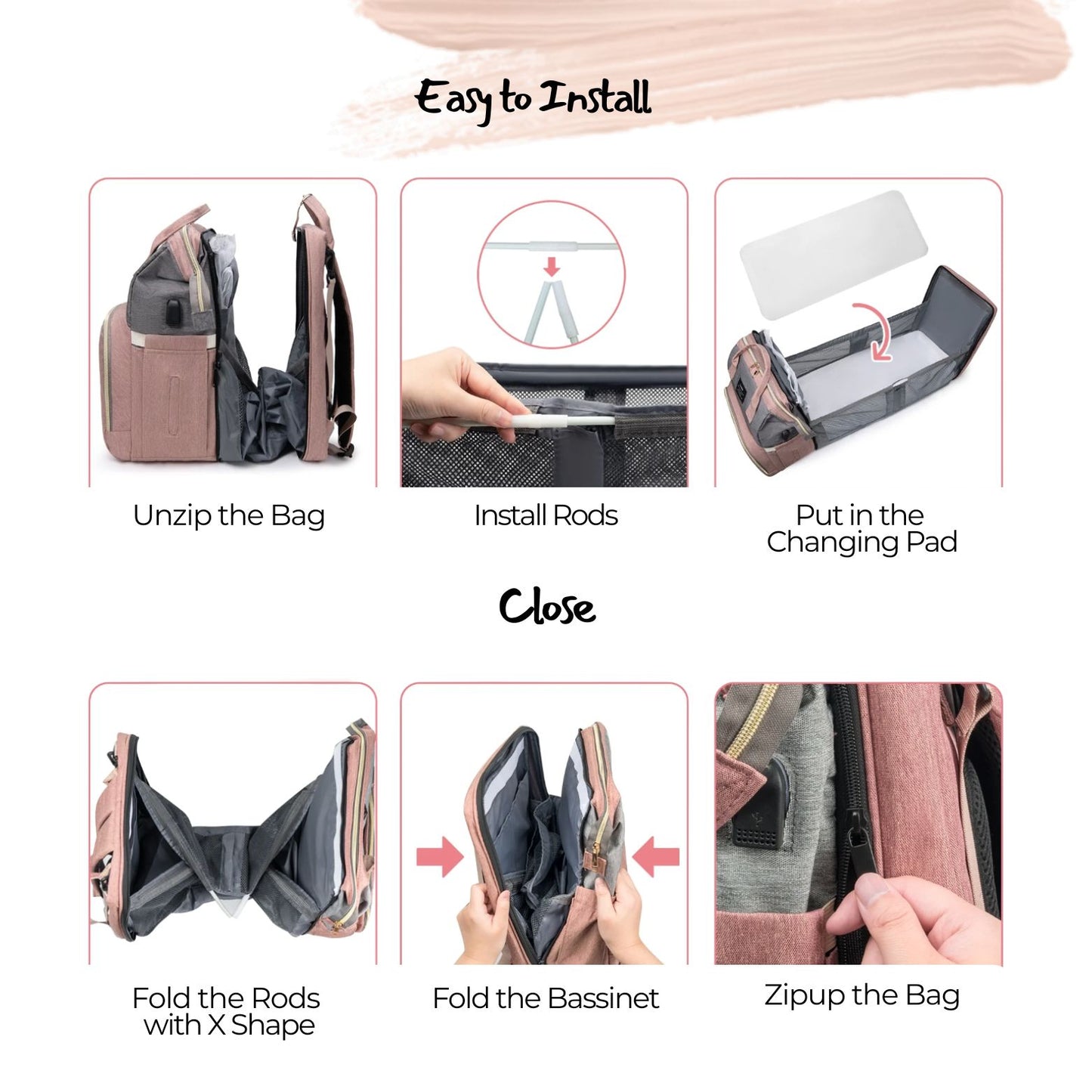 Multifunctional Diaper Baby Backpack